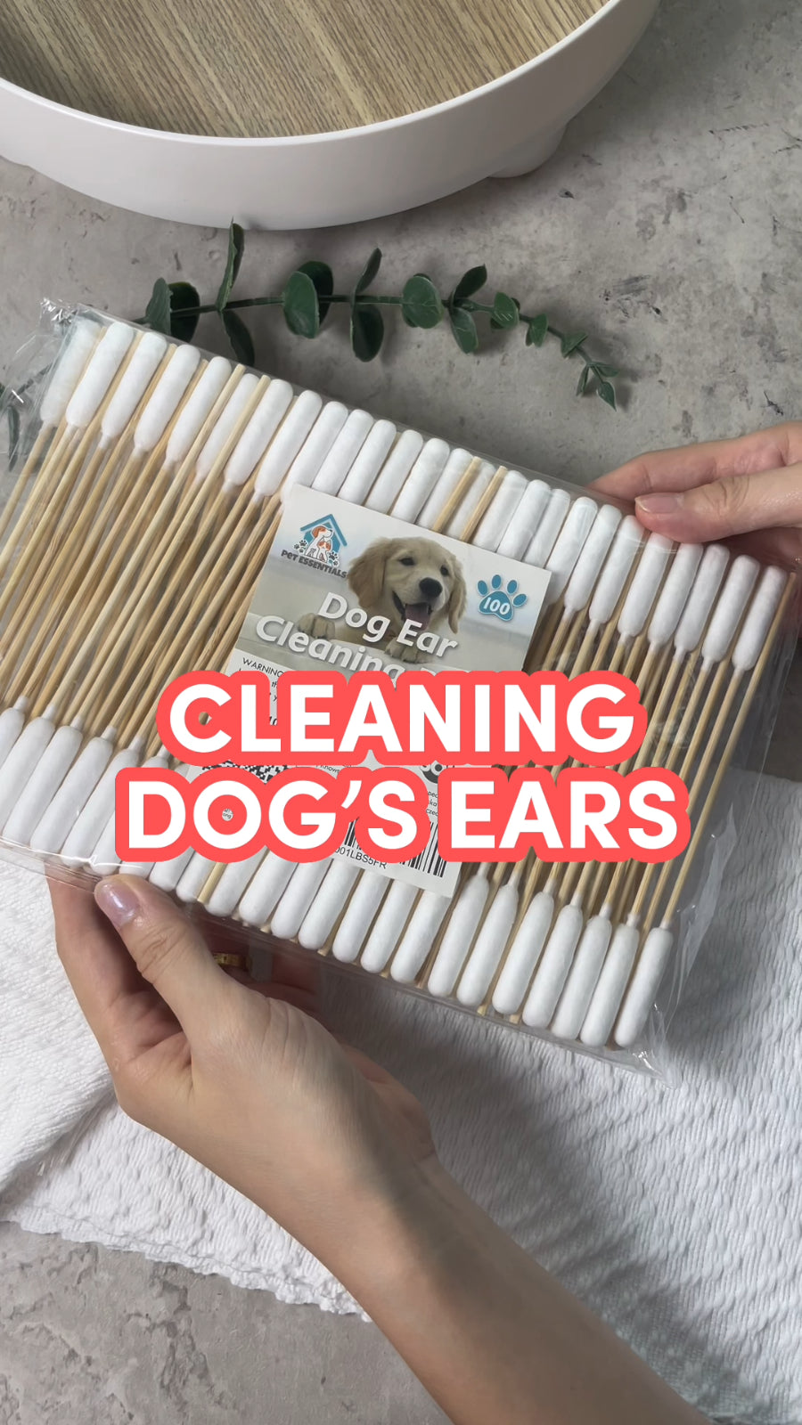 Extra Large Cotton Buds for Dog Ear Cleaning - 100-200 Pack, 15cm Long, Bamboo Material